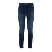 Mother Denim Ankle Fray Jeans Blue, Dam