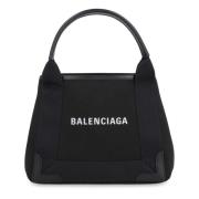 Balenciaga Canvas Toteväska med Läderdetaljer Black, Dam