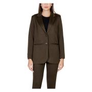 Ichi Jacquard Oversize Blazer Höst/Vinter Kollektion Green, Dam