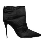 Dolce & Gabbana Svarta Stiletto Ankelboots Lädersula Black, Dam