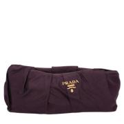 Prada Vintage Pre-owned Satin kuvertvskor Purple, Dam