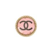 Chanel Vintage Pre-owned Tyg broscher Pink, Dam