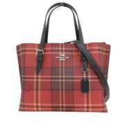 Coach Pre-owned Pre-owned Belagd canvas handvskor Red, Dam