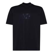 Emporio Armani Blå Bomull T-shirt med Logo Blue, Herr