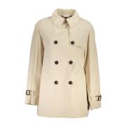 Tommy Hilfiger Beige Bomull Trenchcoat med Fickor Beige, Dam