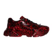 Dolce & Gabbana Röda Leopard Daymaster Sneakers med Logo Red, Herr