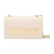 Love Moschino Grå PU Läder Väska White, Dam