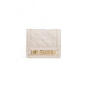 Love Moschino Beige Faux Leather Plånbok för Kvinnor Beige, Dam