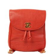 Chanel Vintage Pre-owned Laeder ryggsckar Red, Dam