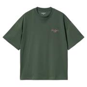 Carhartt Wip Signature Script T-Shirt Dusty Rose Green, Herr