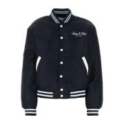 Sporty & Rich Stilig Navy Blue Bomber Jacket Blue, Dam