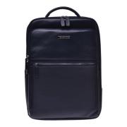 Baldinini Backpack in blue leather and nylon Blue, Herr