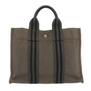 Hermès Vintage Pre-owned Canvas handvskor Gray, Dam