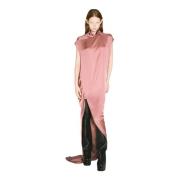 Rick Owens Silk Maxiklänning med Draperat Parti Pink, Dam