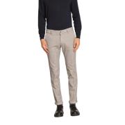 Mason's Extra Slim Chino Byxor med Houndstooth Beige, Herr