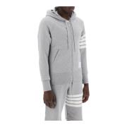 Thom Browne 4-Bar Zip-Up Hoodie Gray, Herr