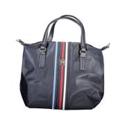 Tommy Hilfiger Blå Nylon Handväska med Justerbar Rem Blue, Dam