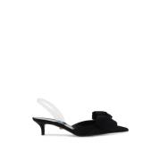 Versace Satin Slingback med Medusa-detalj Black, Dam