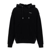 Off White Windy Arrow Hoodie med Texturerat Tryck Black, Herr