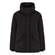 Woolrich Techno-Nylon Dunjacka med Fickor Black, Dam