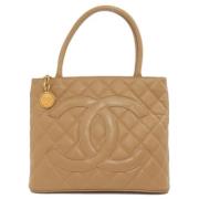 Chanel Vintage Pre-owned Laeder chanel-vskor Beige, Dam