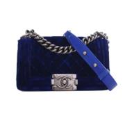 Chanel Vintage Pre-owned Sammet chanel-vskor Blue, Dam