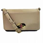 Bvlgari Vintage Pre-owned Laeder axelremsvskor Beige, Dam