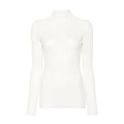 Bottega Veneta Kritvit Sweater för en stilren look White, Dam