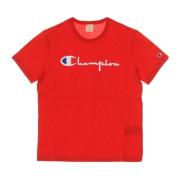 Champion Röd Crewneck Tee för Män Red, Herr