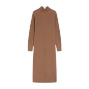 Max Mara Brun Ull Kashmir Midi Klänning Brown, Dam