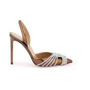 Aquazzura Kristalldetalj Slingback Pumps Gray, Dam