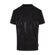 Philipp Plein Kristalldekorerad logotyp svart T-shirt Black, Herr