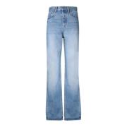 Jacquemus Blå High Waist Straight Jeans Blue, Dam