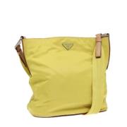 Prada Vintage Pre-owned Nylon axelremsvskor Yellow, Dam