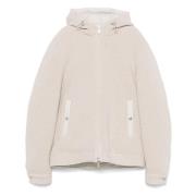 Eleventy Ull/kashmir puffjacka med huva Beige, Herr