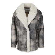 Stand Studio Shearling Jacka med Framknäppning och Fickor Multicolor, ...