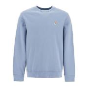 Maison Kitsuné Fox Head Patch Crewneck Sweatshirt Blue, Herr