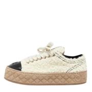 Chanel Vintage Pre-owned Laeder sneakers Beige, Dam