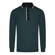 Low Brand Grön Polo T-shirt med Ribbstickad Kant Green, Herr