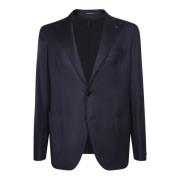 Tagliatore Blå Ull Silke Blazer Blue, Herr