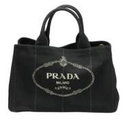 Prada Vintage Pre-owned Canvas prada-vskor Black, Dam