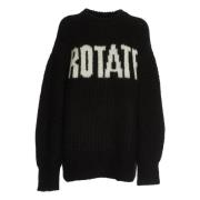 Rotate Birger Christensen Svart Stickad Tröja Sweater Aw24 Black, Dam