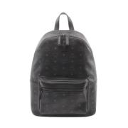 MCM Pre-owned Pre-owned Belagd canvas ryggsckar Black, Dam