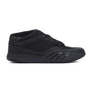 Givenchy Svarta Mid-Top Lädersneakers Black, Herr