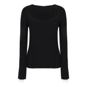 Pinko Lyxigt Svart Stickat Plagg Aw24 Black, Dam