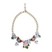 Dolce & Gabbana Kristallblommor smyckad halsband Yellow, Dam