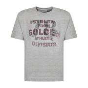 Golden Goose Burgundy Print Grå T-shirt Gray, Herr