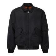 Carhartt Wip Svart Bomberjacka med Orange Interiör Black, Herr