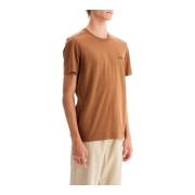 Ermenegildo Zegna Broderad Crewneck T-shirt Brown, Herr