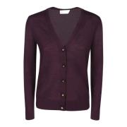 Tory Burch Lyxig Bordeaux Cardigan Aw24 Brown, Dam